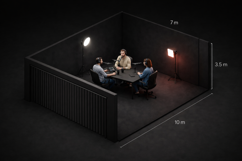 plató a girona per gravació de podcast